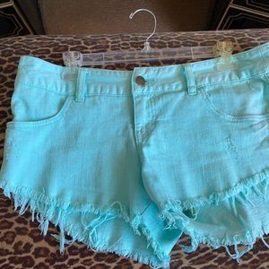 Billabong Light Blue Denim Cutoff Daisy Duke Jeans Shorts Size 9